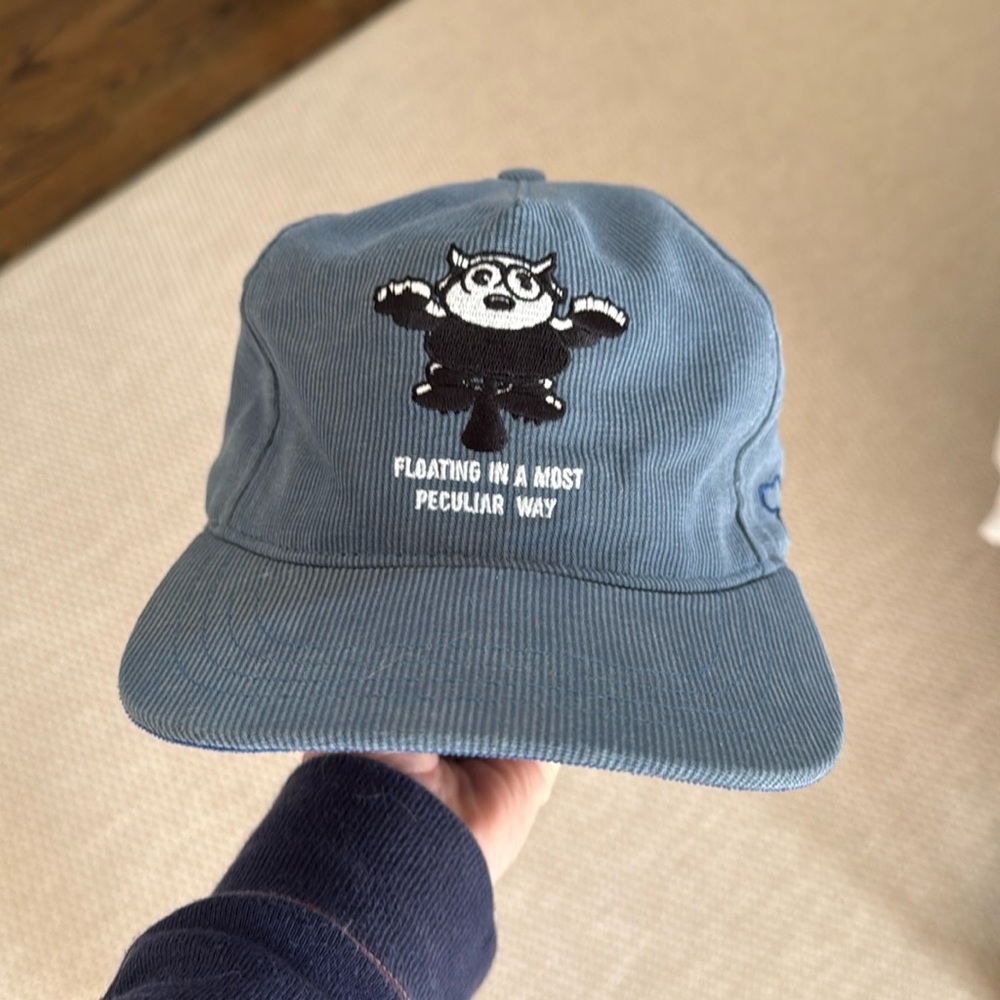 Corduroy ball cap. Retro style with animal logo